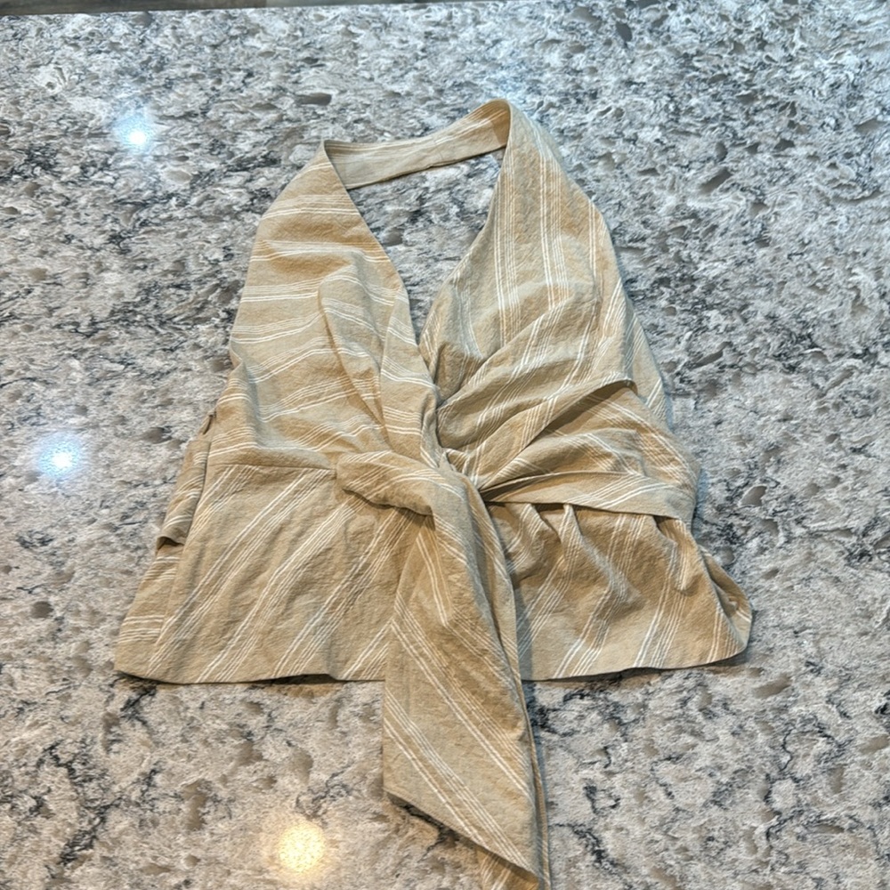 Zara Cream Sleeveless Wrap Blouse - Picture 6 of 14